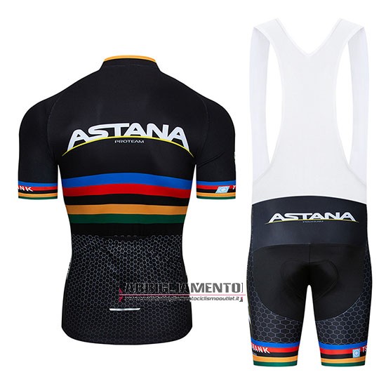 Abbigliamento UCI Mondo Campione Movistar 2019 Manica Corta e Pantaloncino Con Bretelle Nero Bianco - Clicca l'immagine per chiudere